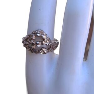 VINTAGE SHUBES STERLING SILVER Brutalist Abstract Sculpted Ring